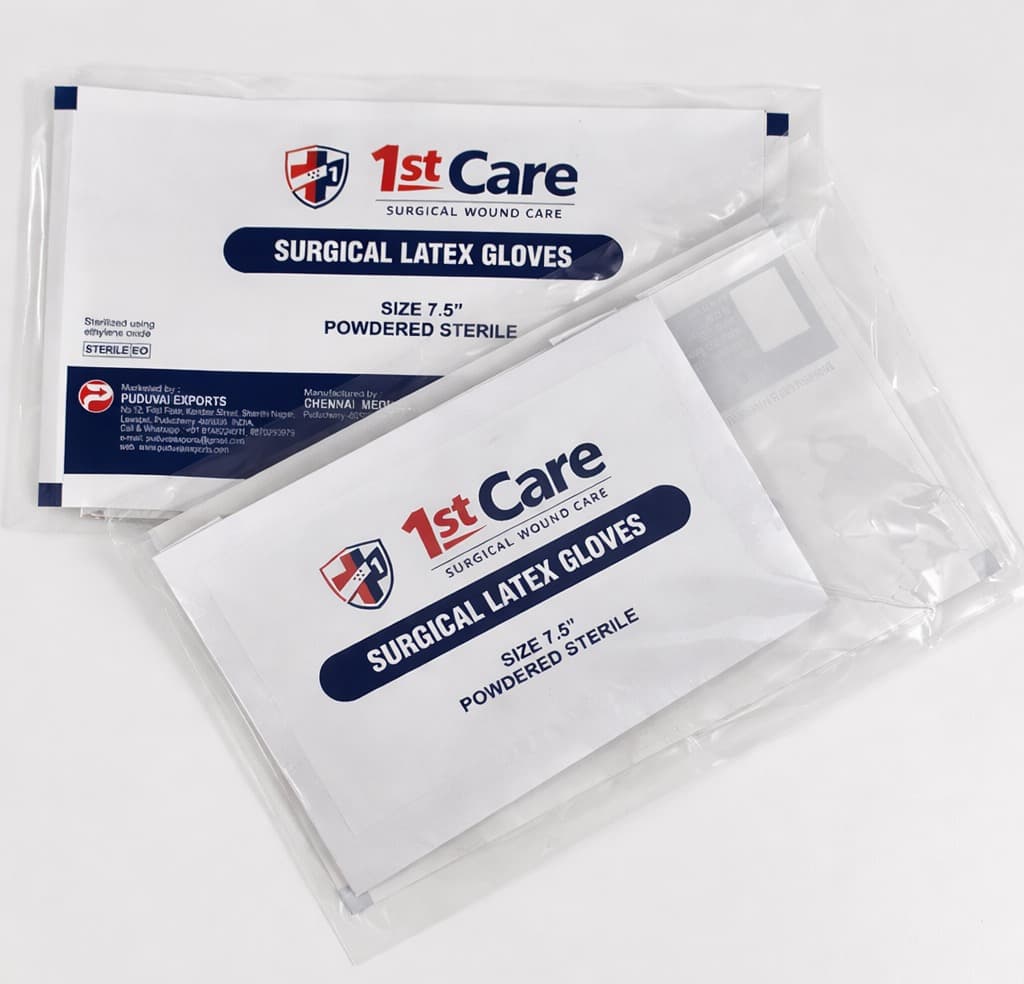 Surgical latex gloves